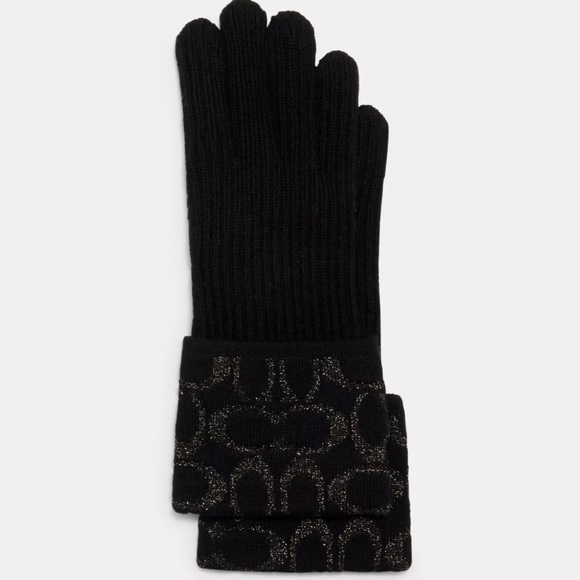 Coach Signature Knit Tech Gloves - Picture 1 of 4